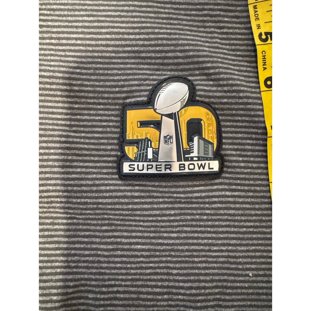 Super Bowl 50 XL Gray 1/4 Zip Pullover Long Sleeve Shirt NFL Lightweight‎ - Picture 5 of 7